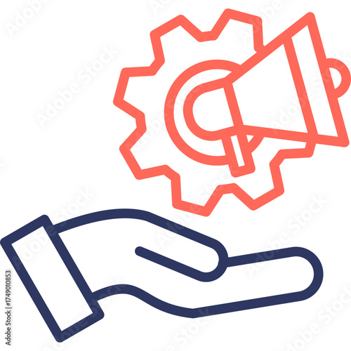 Marketing Service line color icon