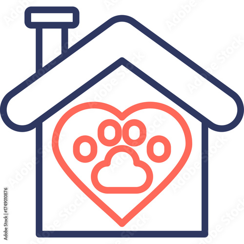 Pet Care Service line color icon