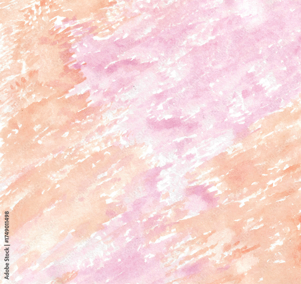 Fototapeta premium Watercolor painting abstract background or orange and pink abstract watercolor texture backdrop on paper. Autumn, summer and season concept. copy space for the text. Hand painted texture style.