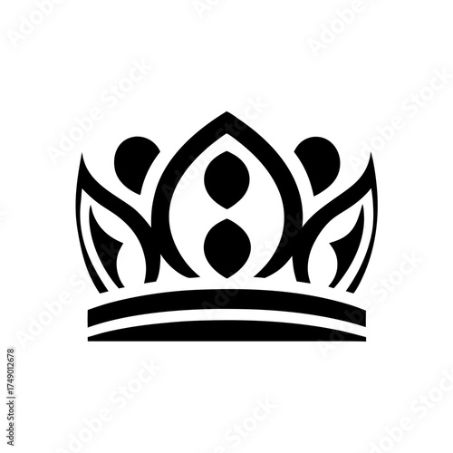 A linear icon of a small crown or tiara, symbolizing royalty, celebration, and beauty.