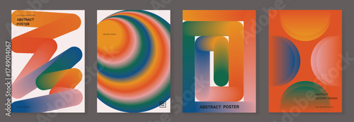 Abstract Gradient Poster Vector Set for Modern Graphic Design