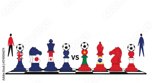 International soccer teams compete in a strategic chess match.