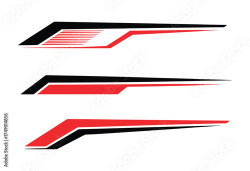 Sport racing stripes vector set with car stickers modification body speed drift vinyl decals perfect for car bike and truck design