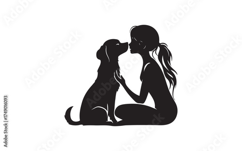 Pitbull Dog Silhouette Vector Strong Canine Outline Design