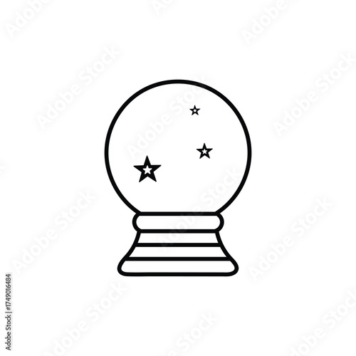 Crystal Ball Vector Icon Magic Fortune Teller Illustration