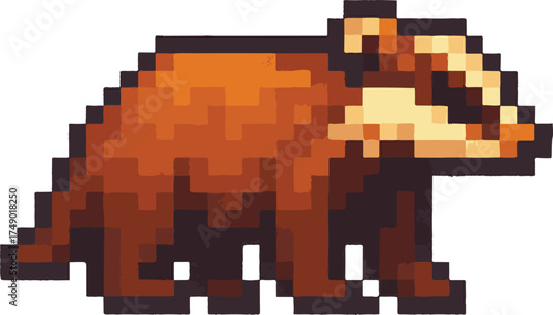 Badger pixel art, eps 10 illustration