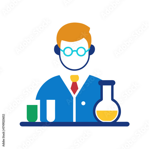 funny cartoon scientist