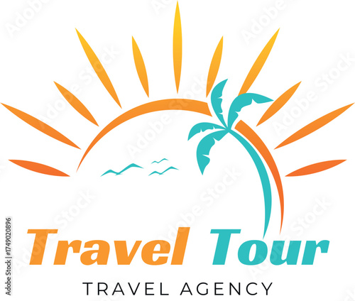 Travel tour travel agency logo isolated on white background