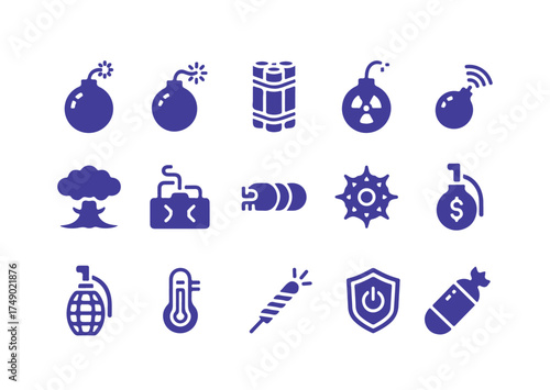 bomb icon collection vector design template on a white background