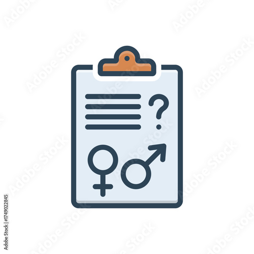 Color illustration icon for gender test