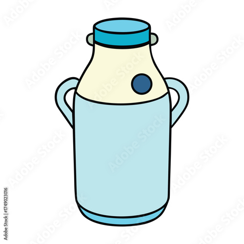 A classic milk jar with a smooth glass body and narrow neck, often sealed with a lid. It evokes freshness, purity, and a nostalgic charm of farm-fresh dairy.
