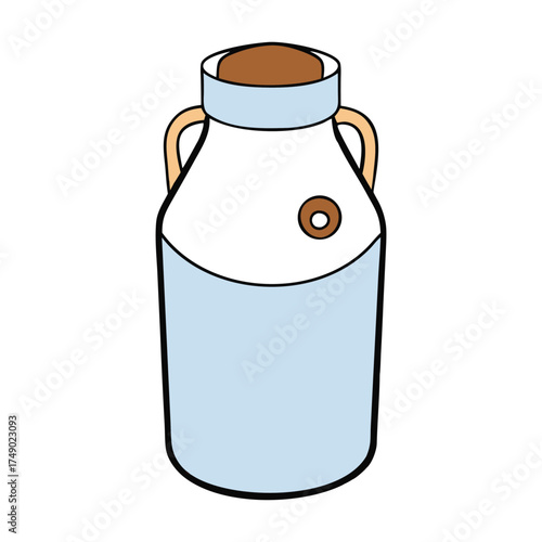 A classic milk jar with a smooth glass body and narrow neck, often sealed with a lid. It evokes freshness, purity, and a nostalgic charm of farm-fresh dairy.
