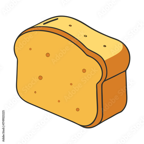 A soft, golden-brown piece of bread with a crisp crust and fluffy interior, perfect for spreading butter, toasting, or enjoying fresh from the oven with a warm aroma.
