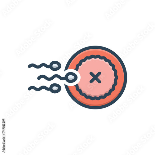 Color illustration icon for infertility