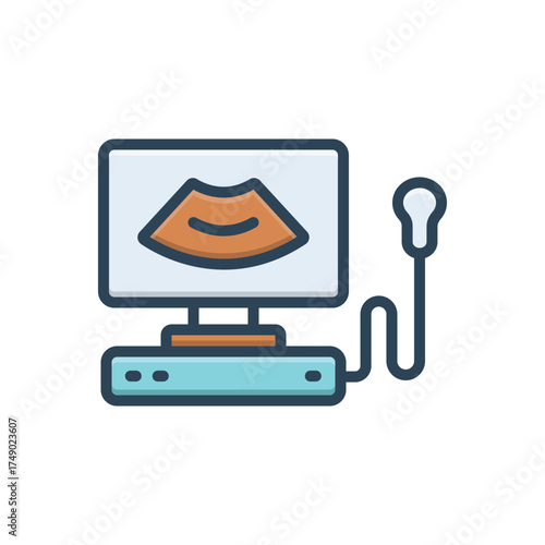 Color illustration icon for monitoring of the embryo