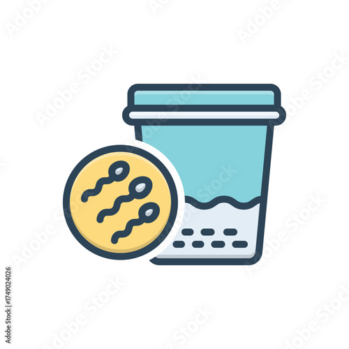 Color illustration icon for seminal fluid