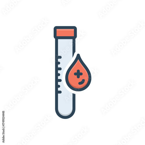 Color illustration icon for blood test