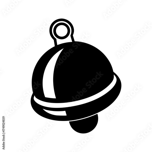 Sleigh bell silhouette vector on white background