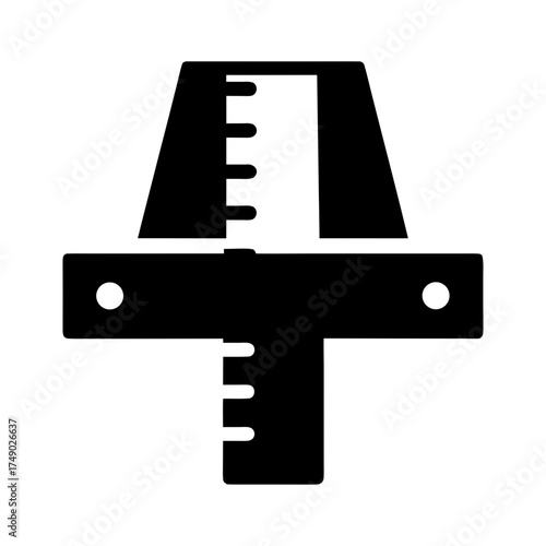 Measuring tool caliper silhouette with ruler markings