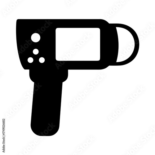 Black silhouette of a handheld video camera silhouette