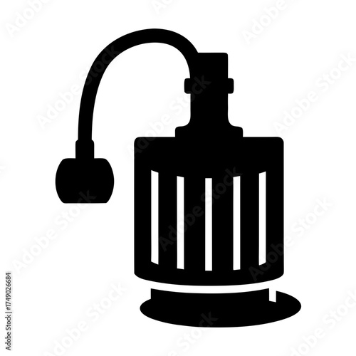 Black silhouette of a fuel cap with a tether silhouette