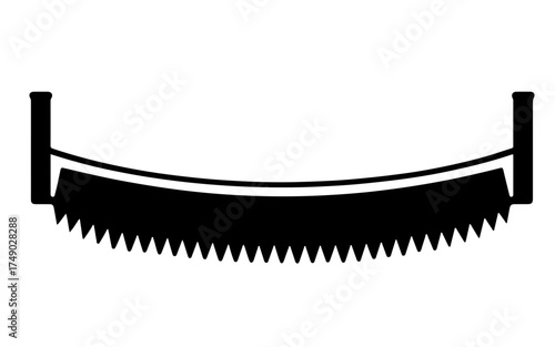 Crosscut Saw Silhouette Icon Vintage Woodcut Tool Illustration