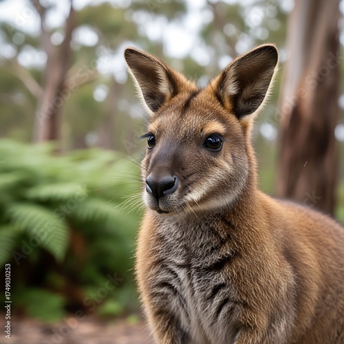 Wallpaper Mural Wallaby Portrait in Natural Habitat - A Close-Up of Australian Wildlife. Torontodigital.ca