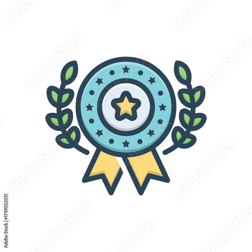 Color illustration icon for outstanding excellence