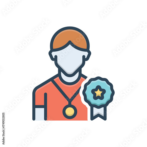 Color illustration icon for superior achievement