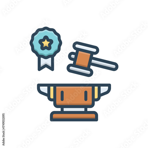 Color illustration icon for superior craftsmanship