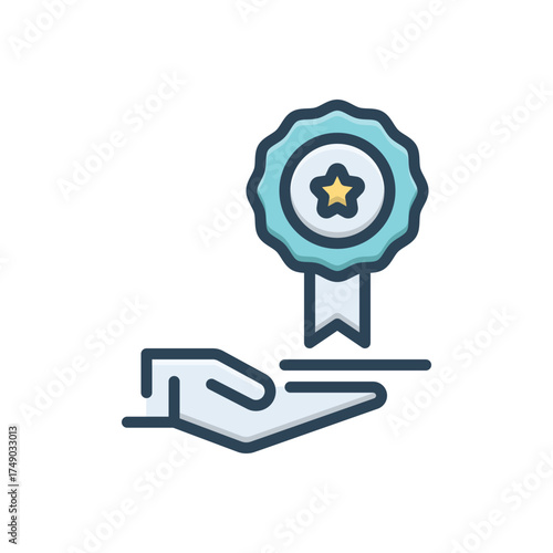 Color illustration icon for superior service