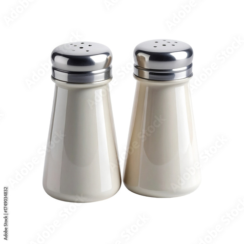 Salt and Pepper Shakers on Transparent Background for Culinary Use