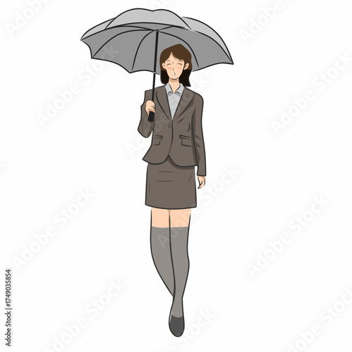 businesswoman with umbrella