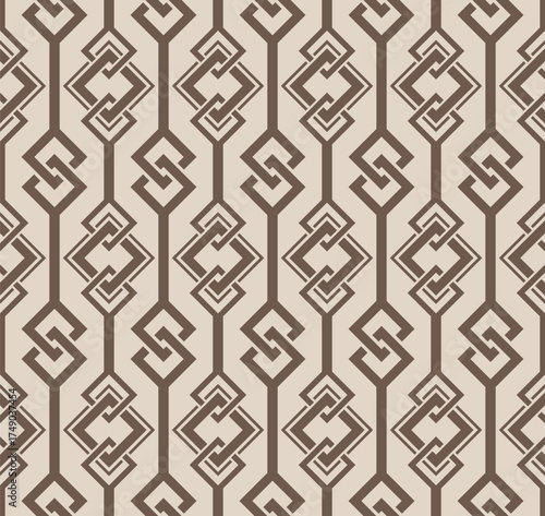 Japanese Diamond Chain Stipe Vector Seamless Pattern