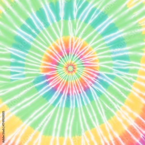 Wallpaper Mural Vibrant Tie-Dye Burst - A Colorful Radial Design. Torontodigital.ca