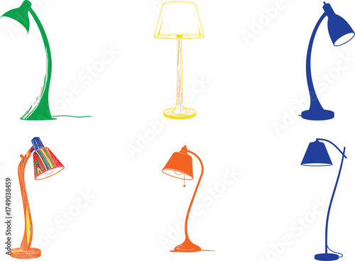 Colorful lamps and floor lamps desk lamps lighting