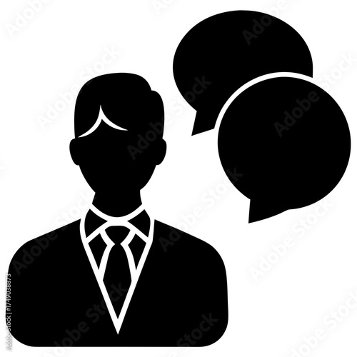 business man with speech bubble