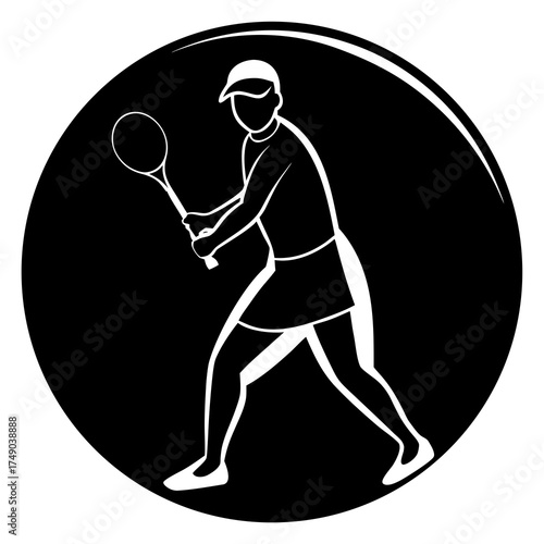 tennis player silhouette vector