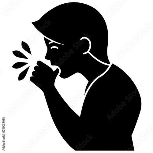 silhouette of a man with a flower