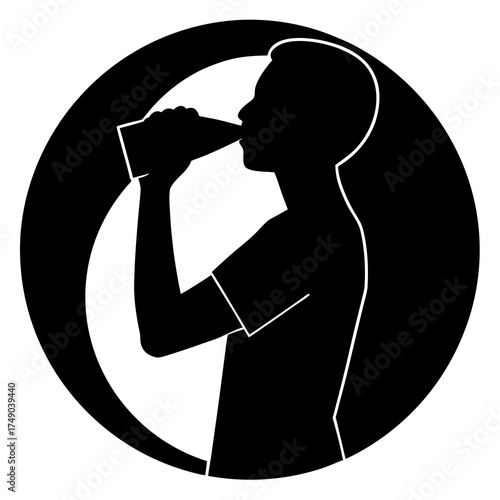 silhouette of a woman drinking water