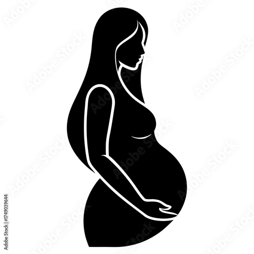 silhouette of pregnant woman