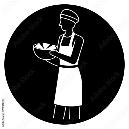 vector illustration of a man with long hair