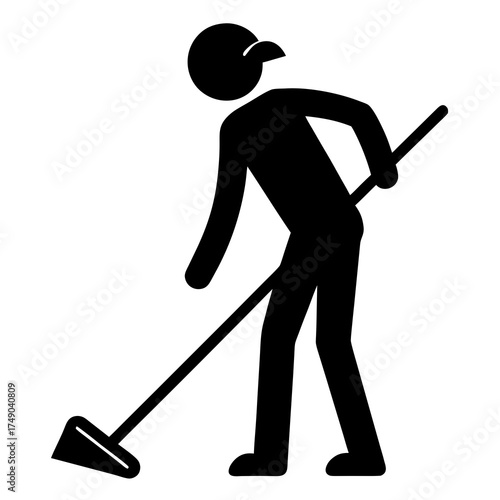silhouette of a woman with vacuum cleaner