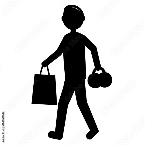man with shopping bag