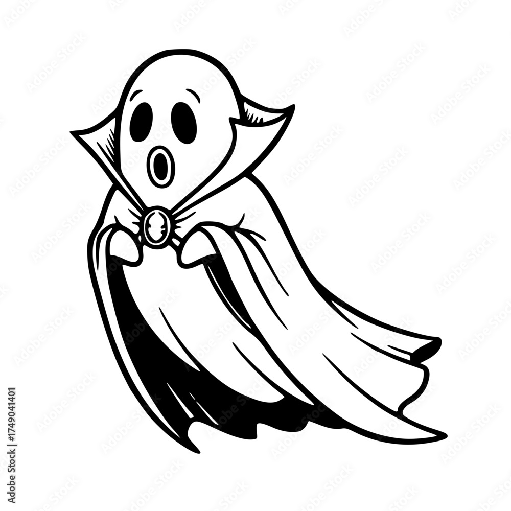 Fototapeta premium Vampire ghost wearing elegant cape