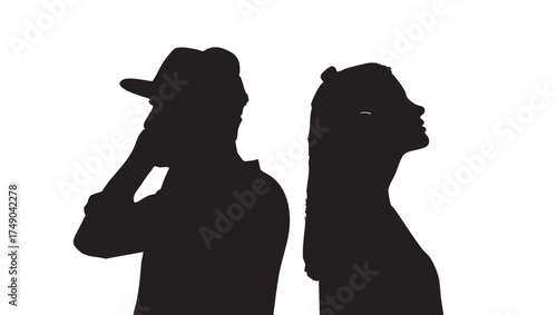 Silhouette of a Hooded Figure on a White Background Graphic