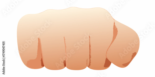 Stylized illustration of a human fist shown from the front with a white background