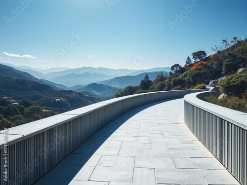 Serene Mountain Pathway with Breathtaking View