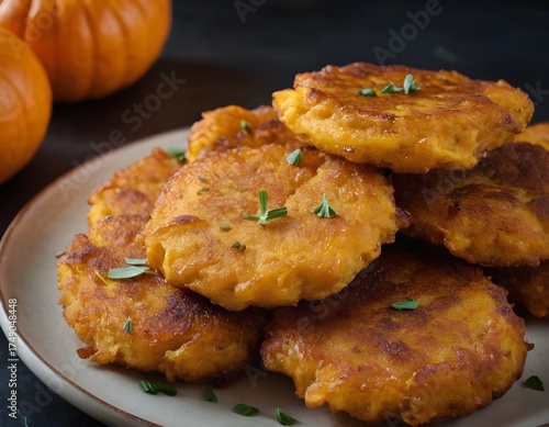 pumpkin fritters on a plate