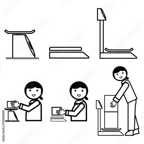 A woman weighing herself